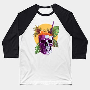 Tropical Skull-rise Baseball T-Shirt